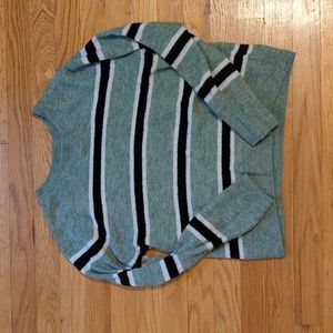 Green white and black sweater